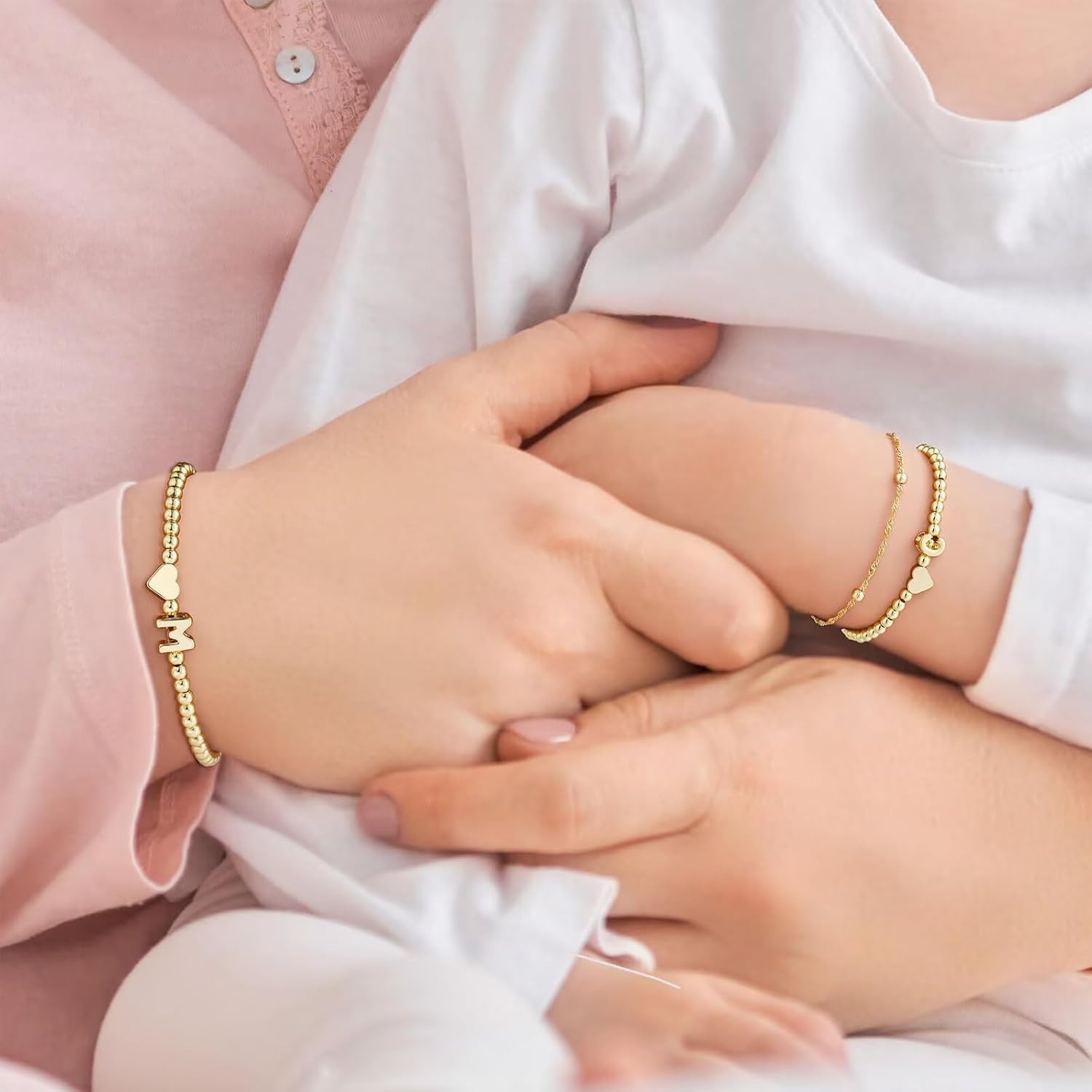 image:imageM MOOHAM Heart Initial Bracelets for Girls Women Teen Girl Gifts JewelryB