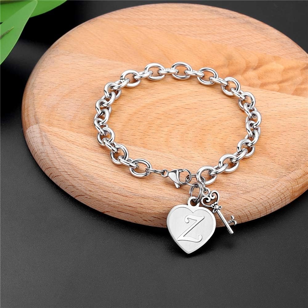image:imageM MOOHAM Initial Bracelet for Women Heart Charm Bracelets
