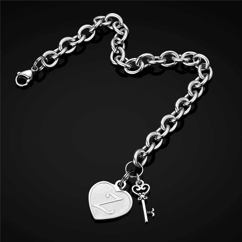 image:imageM MOOHAM Initial Bracelet for Women Heart Charm Bracelets