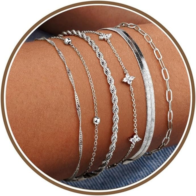 image:imageM MOOHAM Gold Bracelets Set for Women No Tarnish2Rope CZ Snake SetS