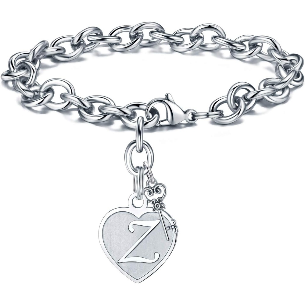 image:imageM MOOHAM Initial Bracelet for Women Heart Charm Bracelets