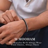 M MOOHAM Mens Bracelet, Black/Silver-Plated Chain Bracelets for Men(Black Wheat Chain+Silver-Plated Rope Chain-8.5)