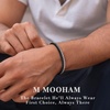 M MOOHAM Mens Bracelet, Black/Silver-Plated Chain Bracelets for Men(Black Wheat Chain+Silver-Plated Wheat Chain-7.3)