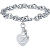 M MOOHAM Initial Bracelet for Women, Heart Charm Bracelets