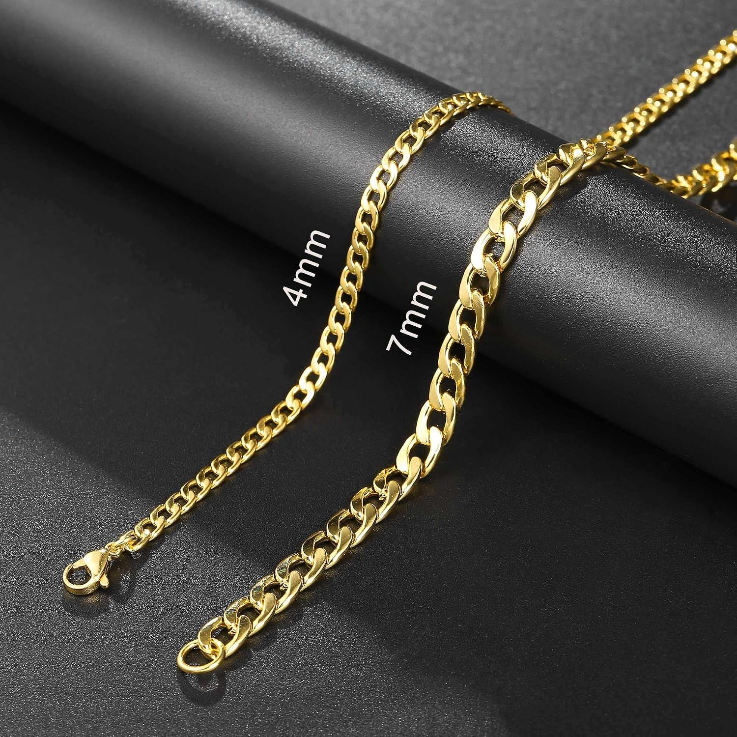 image:imageM MOOHAM Cuban Link Chain for Men Gold Chain for Men Cuban Link Chain Stainless Steel Necklace for Mens Chain Mens Necklaces Gold Chain for Men Teen Boys Gift Ideas