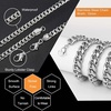 M MOOHAM Silver Chain for Men Gifts – Cuban Link Chain for Men Necklaces, Silver Chain | Layered Mens Chain | Stainless Steel Chains for Men Gifts for Men Gift Ideas