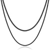 M MOOHAM Black Chain for Men Boys, Square Rolo Chains for Men | Necklace for Men Jewelry | Black Chain | Layered Chains for Men | Stainless Steel Necklace for Men Gifts | Teen Boys Gift Ideas