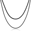 M MOOHAM Chains for Men Necklaces, Black Chain Black Rope Chains for Men Stainless Steel Necklace for Men Layered Twist Chains Gifts for Men Boyfriend Gifts from Girlfriend
