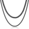 M MOOHAM Cuban Link Chain for Men – Black Chain for Men, Cuban Link Chain | Necklace for Men Gifts | Layered Mens Necklaces | Mens Chain | Stainless Steel Chains for Men Father
