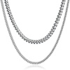 M MOOHAM Silver Chain for Men Gifts – Cuban Link Chain for Men Necklaces, Silver Chain | Layered Mens Chain | Stainless Steel Chains for Men Gifts for Men Gift Ideas