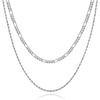 M MOOHAM Silver Necklace Chains for Men – Silver Chain for Men, Figaro Chain for Men Stainless Steel Chain Silver Rope Chains for Men Necklace Silver Chain for Men Jewelry