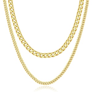 M MOOHAM Cuban Link Chain for Men – Gold Chain for Men, Cuban Link Chain | Stainless Steel Necklace for Mens Chain | Mens Necklaces | Gold Chain for Men Teen Boys Gift Ideas