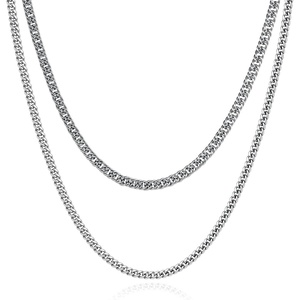 M MOOHAM Cuban Link Chain for Men – Silver Chain for Men, Cuban Link Chain for Men | Necklace for Men Gifts | Silver Chain | Layered Chains for Men | Mens Chain | Chain Necklace for Men Jewelry