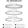 M MOOHAM Cross Bracelets for Men, Silver Plated Mens Chain Bracelet Stack(Cuban Link)
